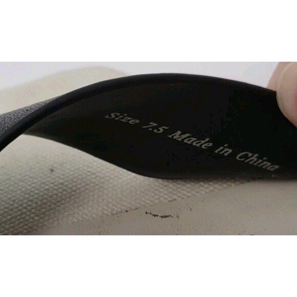 DOLCE VITA Paytin Sandals Womens 7.5 Black White Ankle Strap Square Toe Heels - Picture 10 of 11